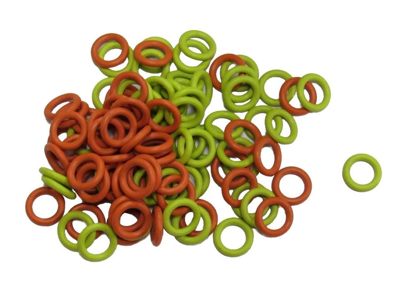 Captain O-Ring (100 Pack) Soft Stitch Ring Markers, Orange & Yellow (Small Size for Needle Sizes 0-8, for Knitting/Crochet/etc) - Image 1